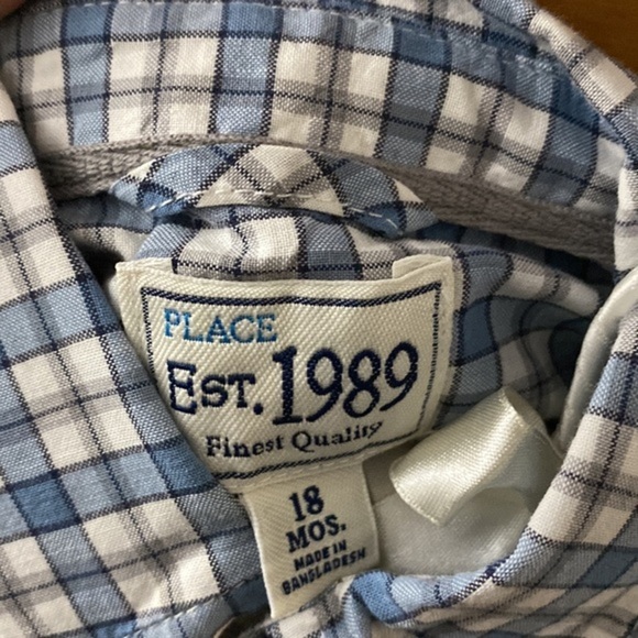 The Children’s Place Plaid Button Down 18M - Picture 5 of 8